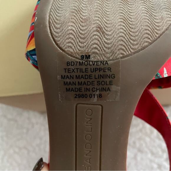 Bandolino Molvena Slingback Heeled Sandals red w/a multi-color tropical floral 9 - Picture 7 of 11